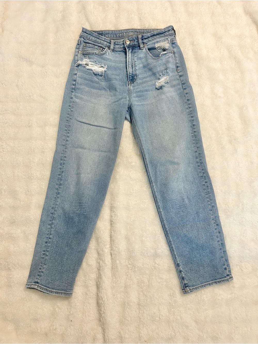American Eagle Distressed Straight Leg Jeans Size 8 Regular